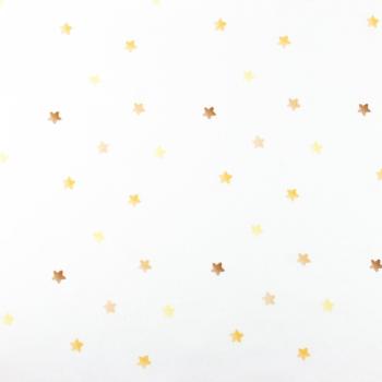 Baumwolljersey kleine Sterne Senf/Beige auf Cremeweiß